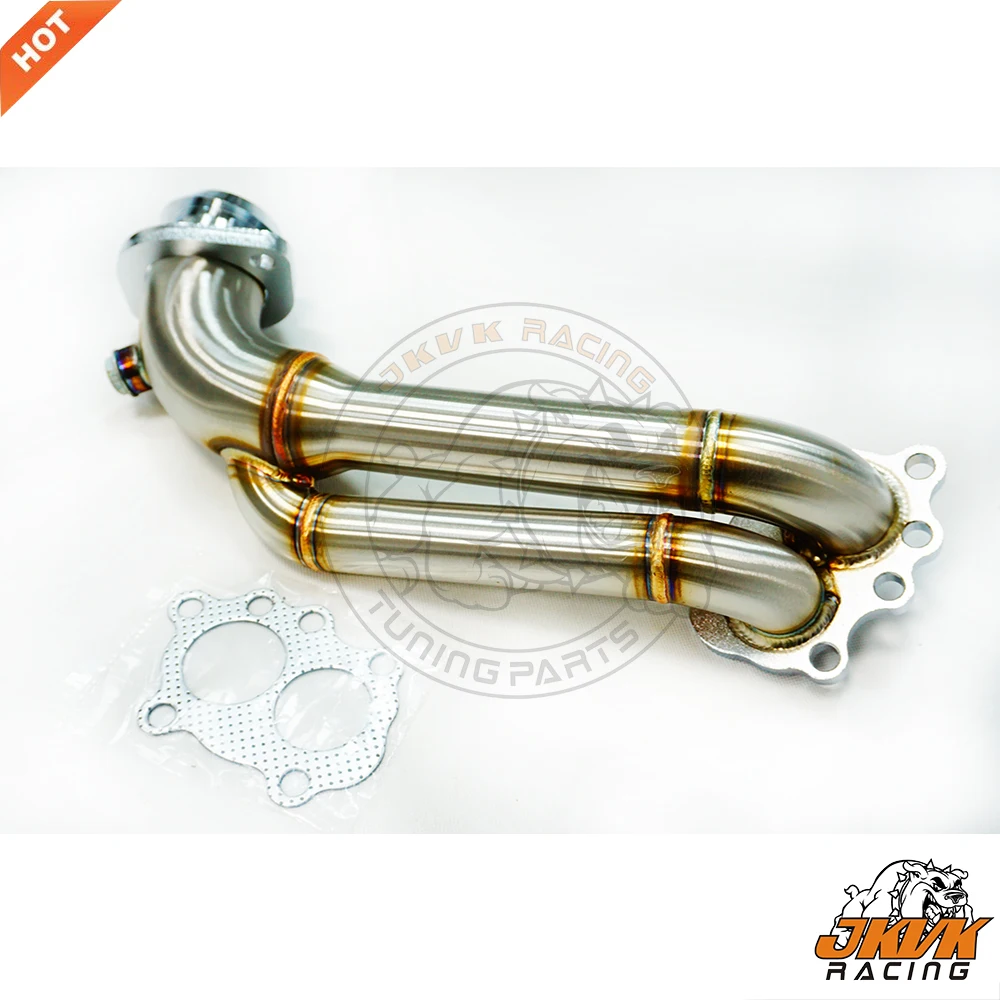 JKVK RACING 42mm Turbo Downpipe For Renault 5GT Stainless Steel 304 Brushed Downpipe