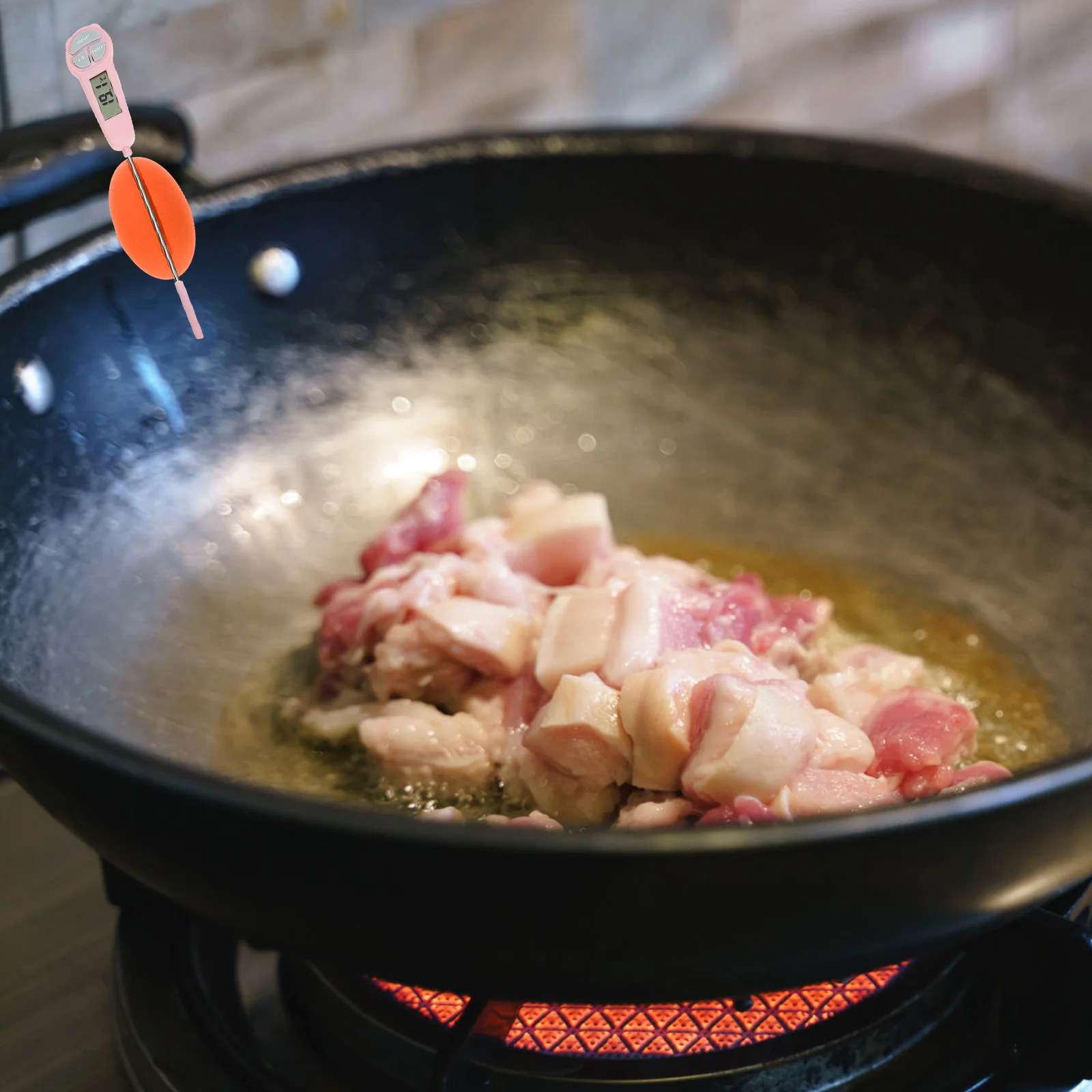 

Temperature Probe Pot Edge Clip Silicone BBQ Cooking Thermometer Holder Scratch Proof Probe Fixing Fryer Syrup Kitchen Utensil