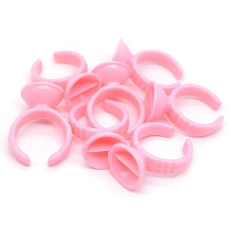 100pcs Tattoo Ink Ring Cup Disposable Microblading Permanent Holder Makeup Ring Lip Container Eyelash Extension Glue Cups