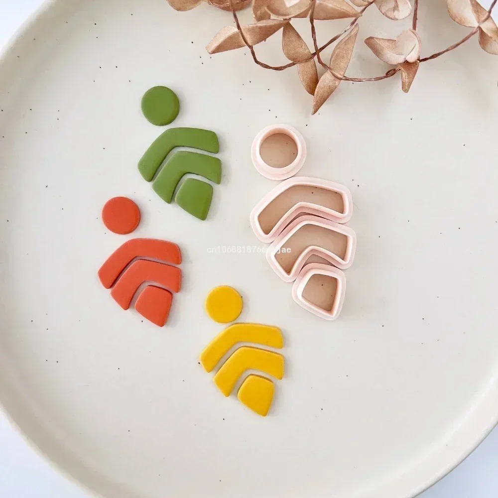 Abstract Shape Polymer Clay Cutters Set Ethnic Clay Embossing Molds Geometric Dangle Clay Earring Pendant Jewelry Cutting Moulds