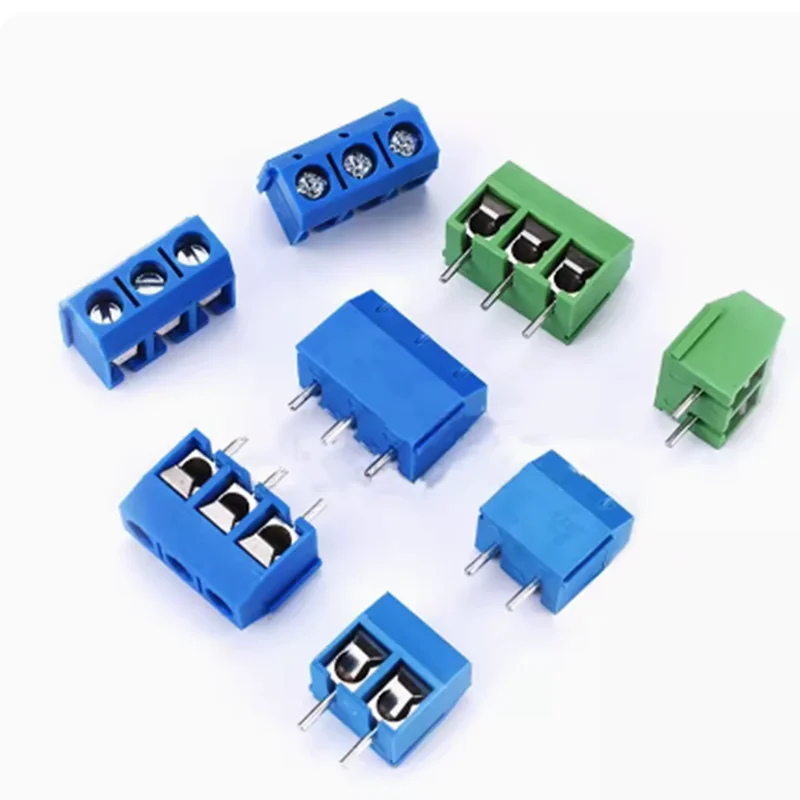 KF301-2P KF301-3P KF301-4P 5.0mm Straight 2P 3P 4P Screw PCB Terminal Block Connector Blue Green