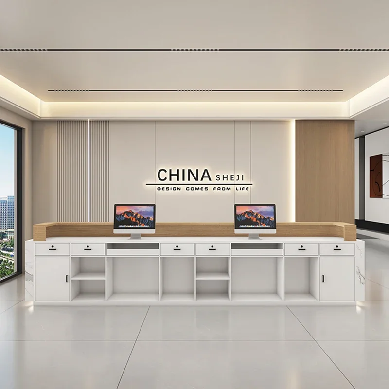 Lectern Bar Counter Reception Desk Hotel Front Cashier Spa Simple Modern Service Desk Advisory Bancone Reception Furniture