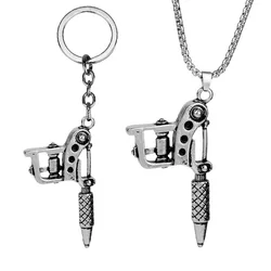 Stylish Retro Tattoo Machine Keychain Car Backpack Pendant Accessories Unisex Daily Holiday Gift