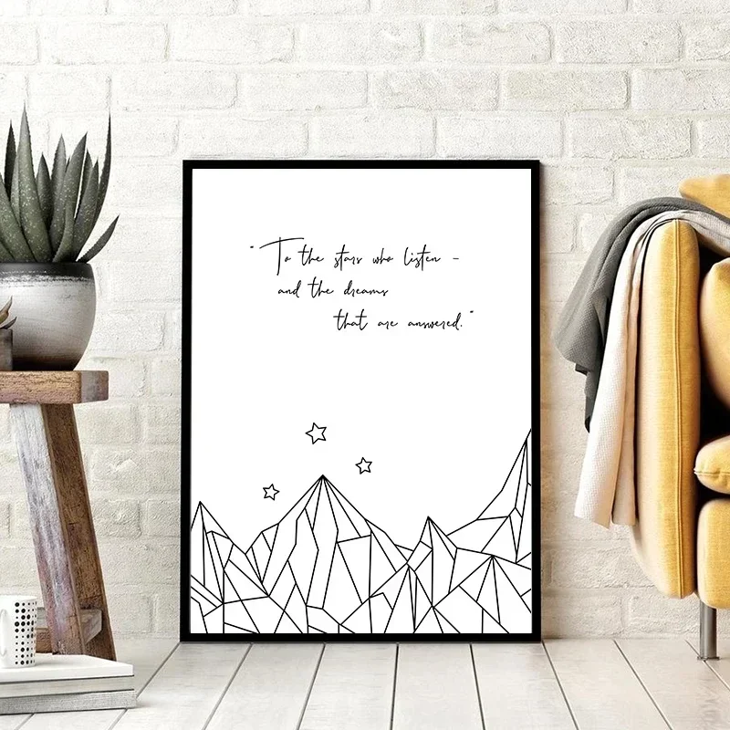 Feyre Archeron طباعة المحكمة الليلية سيدة عالية سارة J Maas ديكور المنزل جدار الفنون غرفة نوم غرفة المعيشة قماش اللوحة #5