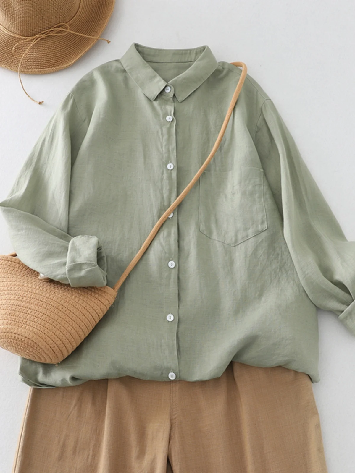 

Ретро японский Sle Pure Color Long Sve женский irt весна осень антивозрастной базовый многослойный универсальный модный топ