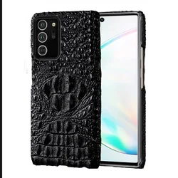 Genuine Leather 3d Crocodile Head Phone Case For Samsung Galaxy Note 20 Note20 Note10 Ultra 10 9 Plus S20 S9 S10 Plus Cover