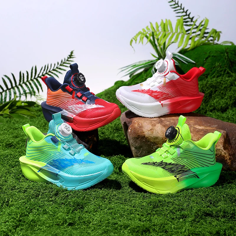 

Loose Fit Kids Casual Shoes Unisex Sports Sneakers Elastic Non-slip Sole Breathable Surface For Daily Play And Outdoor Exercise