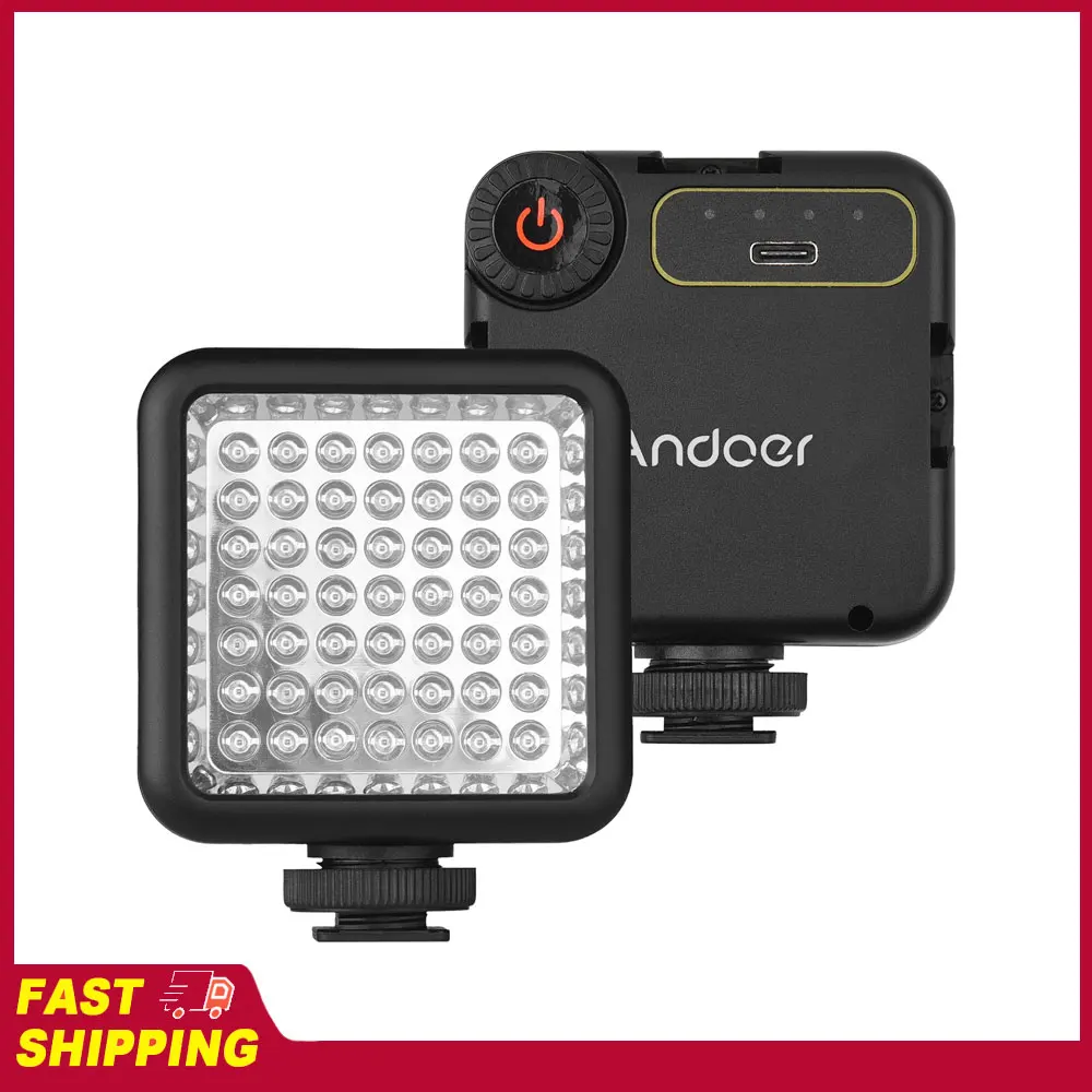 Andoer IR49S Infrared Photography Light Mini IR Night Vision Light Tool for Video Camera Camcorder Built-in Rechargeable Battery