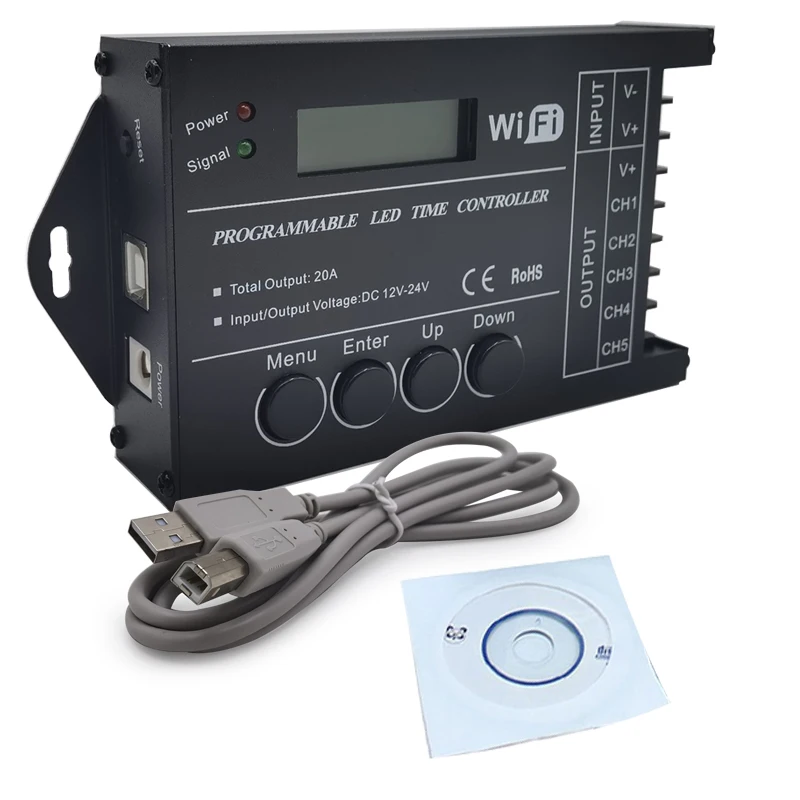 TC420 TC421 WIFI-Zeitprogrammierbarer 5-Kanal-LED-Streifenlicht-Controller, weit verbreitet in Aquarien, Fischbecken und Pflanzenzuchten.