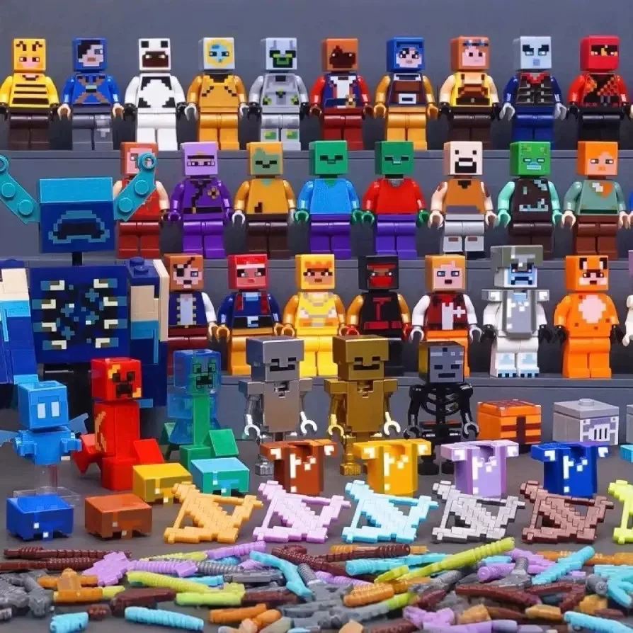 10/20pcs for Minecrafte Game Cartoon Toys Steve Pixel My World Figures Assemble Building Green Toy