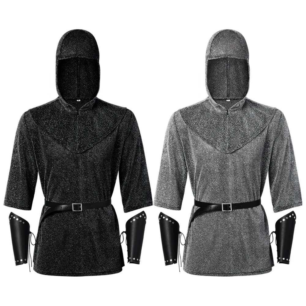 

Новая рубашка с имитацией цепи для костюма рыцаря-тамплиера, для Хэллоуина и ролевых игр