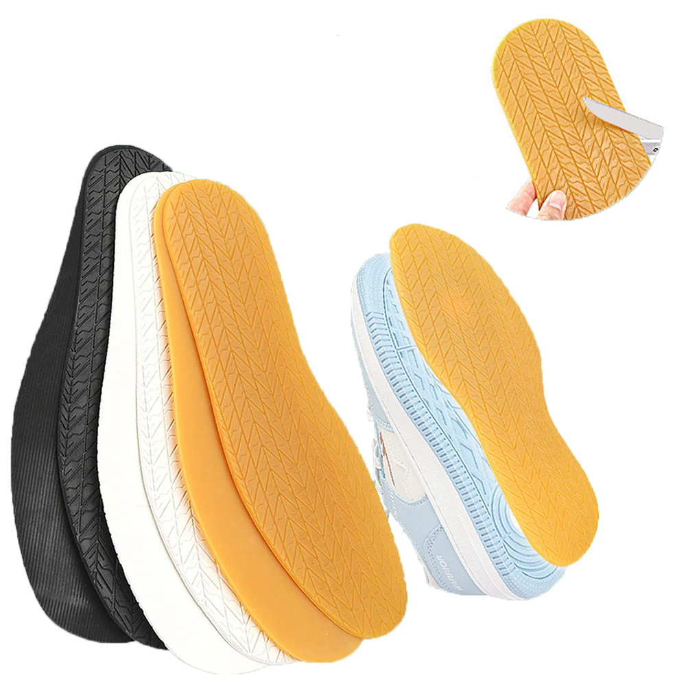 1 Pair Rubber Full Soles For Shoes Outsoles Insoles For Men Women Non-Slip Wear-resistant Mute Silent Tire Pattern Sole Pads