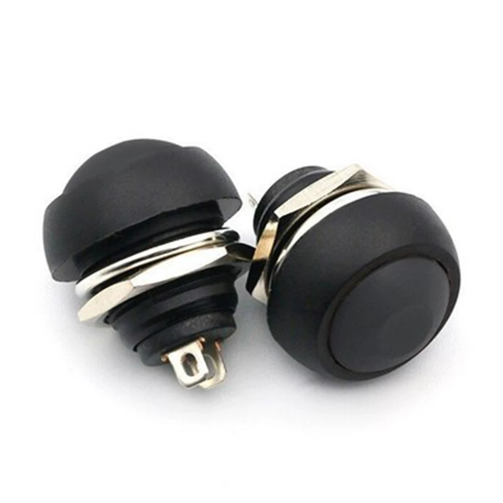 1pc Red 12mm Waterproof Momentary Push Button Switch ABS Mini Driving Passing Light Switch Car Electrical Button Replacemeent