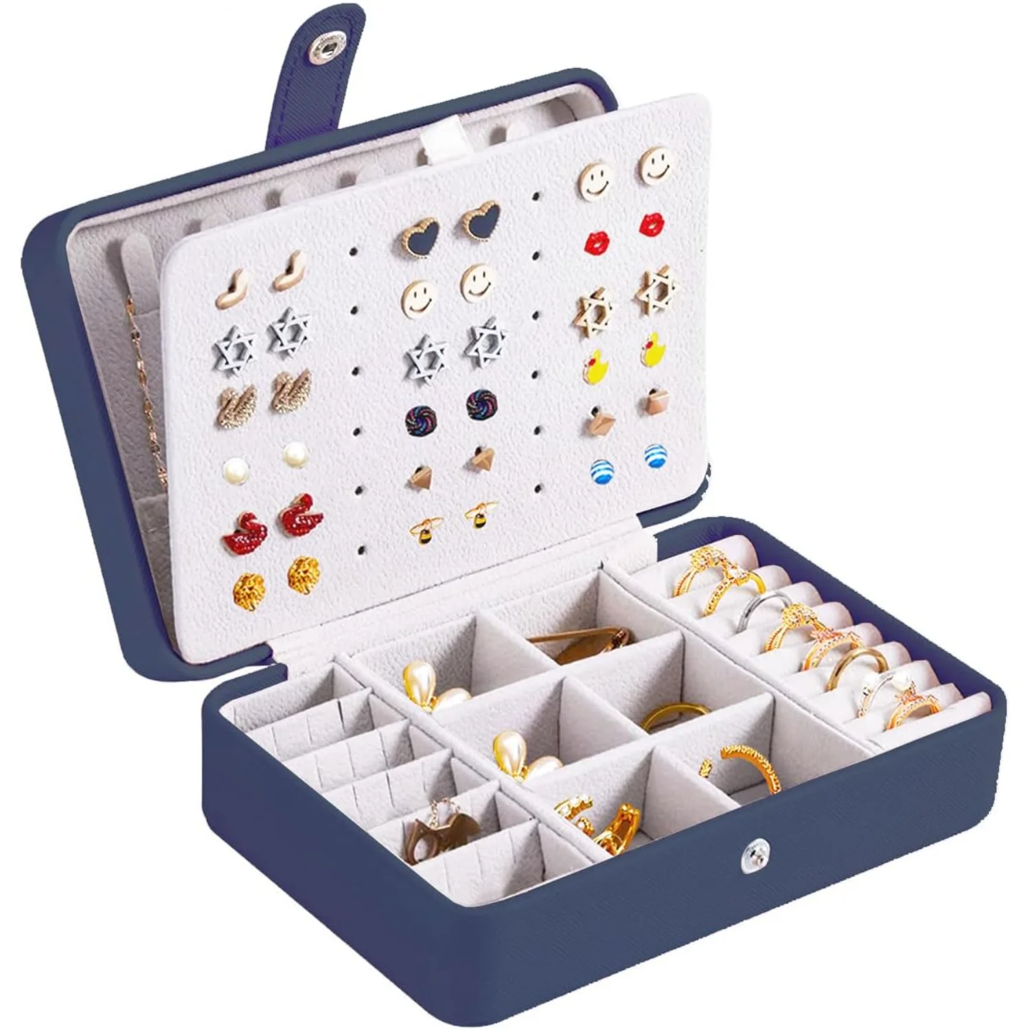 Small Jewelry  for Earrings, Travel Earring Organizer for Girls Earring  Travel Earring Case Organizer Navy Travel Jewelry Boxes