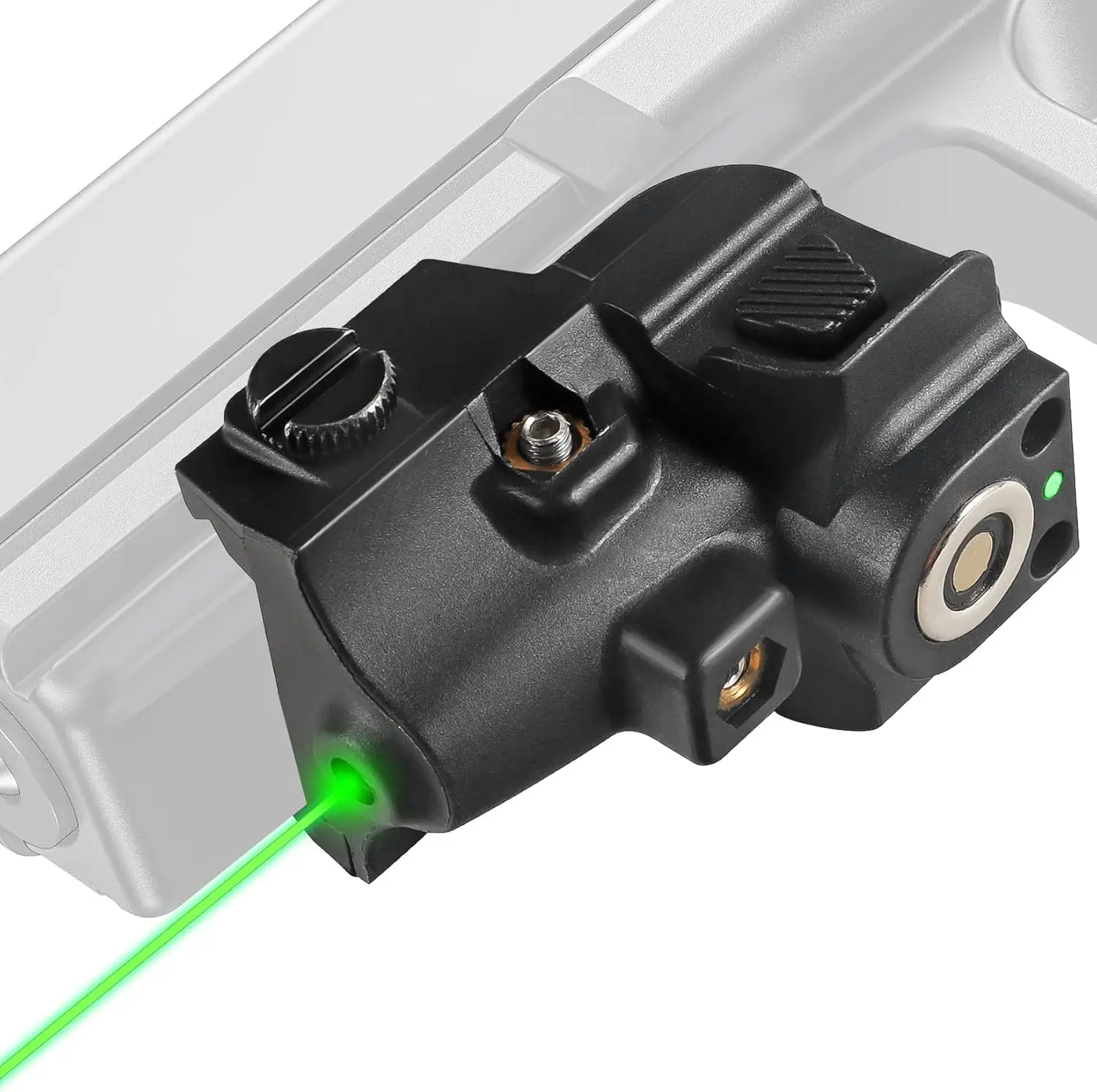 Green Laser Sight, Compact Shockproof Gun Sight, Magnetic USB Rechargeable for Pistols and Airsoft Guns with 20mm Picatinny Rail