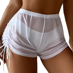 Pantaloncini copricostume in rete con coulisse laterale da donna prospettiva copricostume da spiaggia avvolgente Bikini avvolge S-5XL per pantaloncini da bagno saida de praia