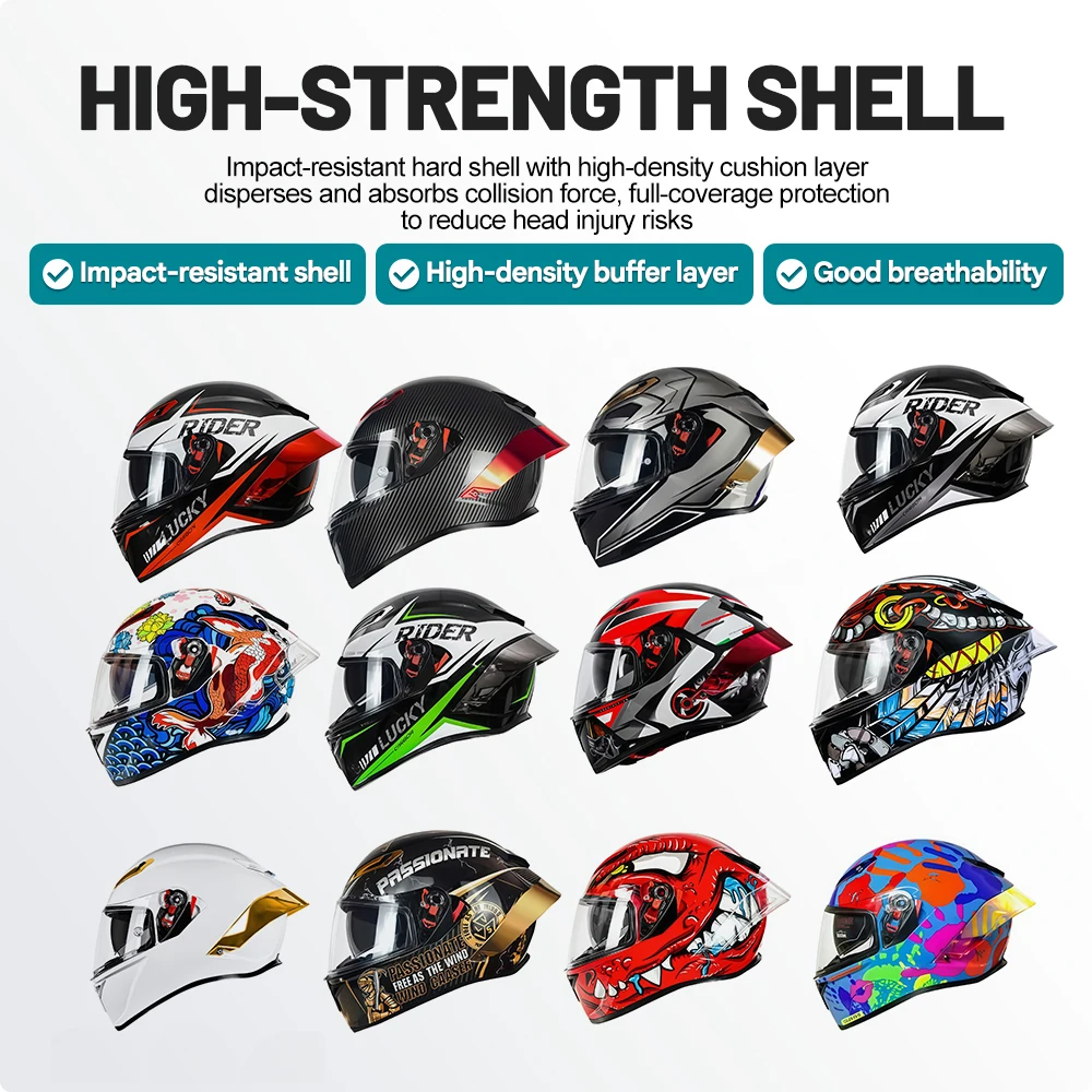 Motorcycle Full Face Helmet DOT Downhill Racing Four Seasons Anti-Fog Safety Casco for Men Women Adult Street Moto Riding
