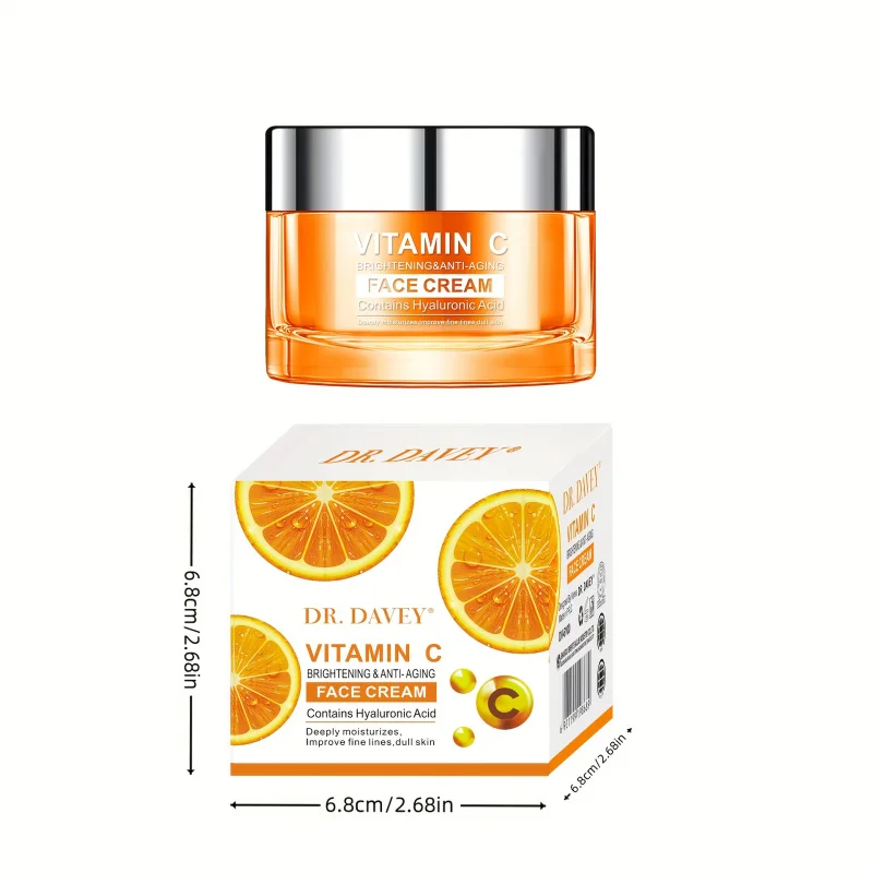 كريم فيتامين سي للوجه من دكتور ديفي، مرطب للوجه، كريم مغذي رقيق ومنعش وغير دهني