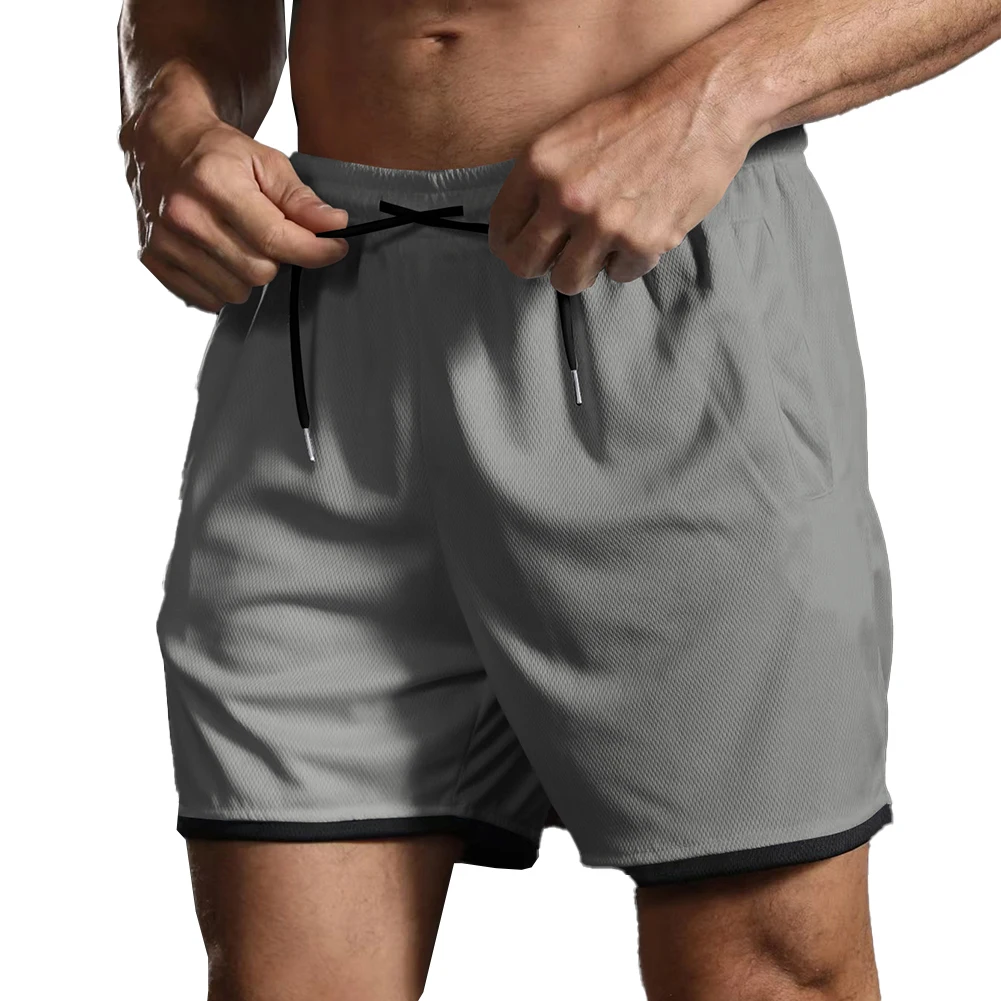 Para homens shorts praia musculação respirável fitness ginásio jogger dos homens correndo calças curtas shorts esportes