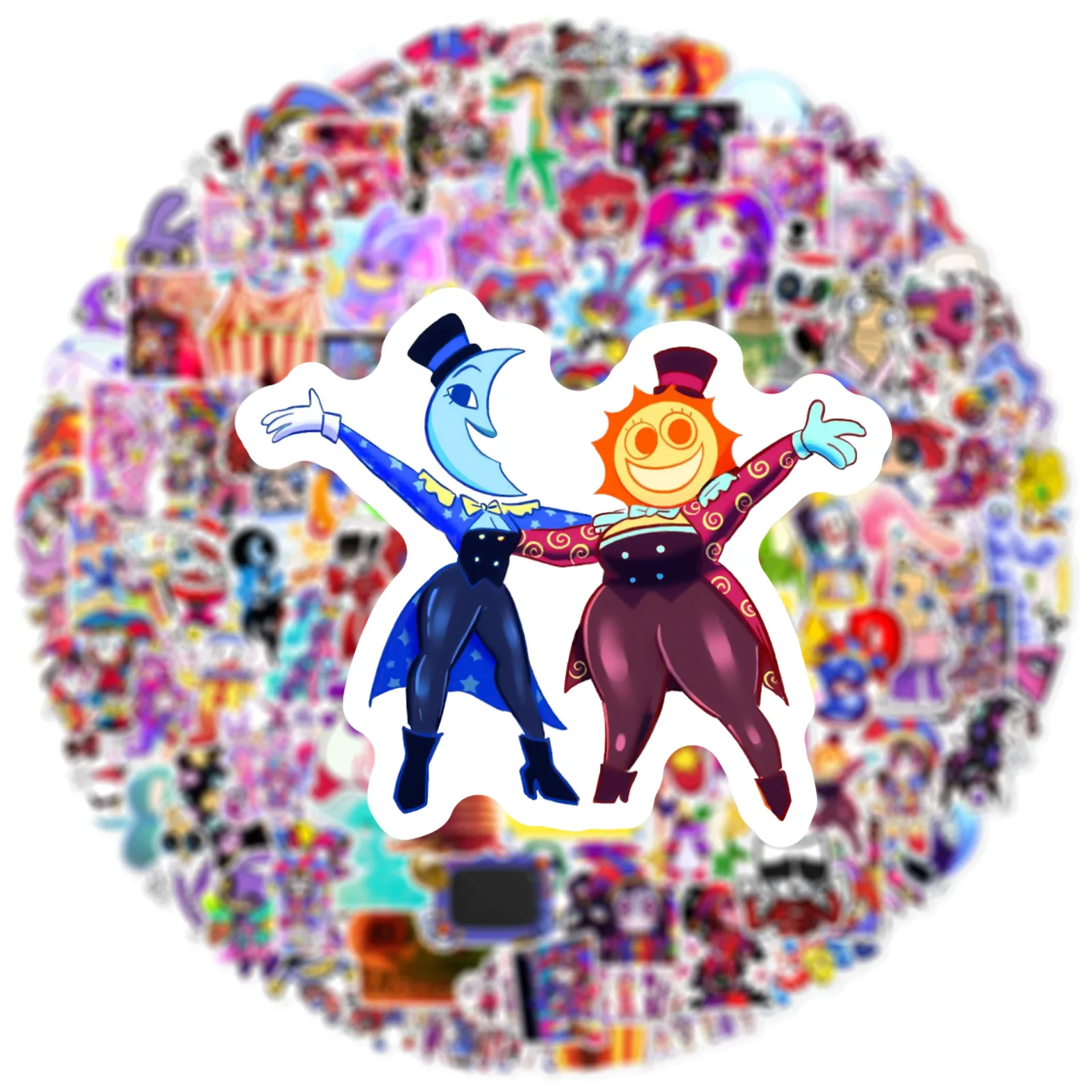 120PCS Colorful Circus Cartoon Clown Graffiti Stickers Waterproof PVC Decals DIY Decor for Laptop Water Bottle Skateboard Gift