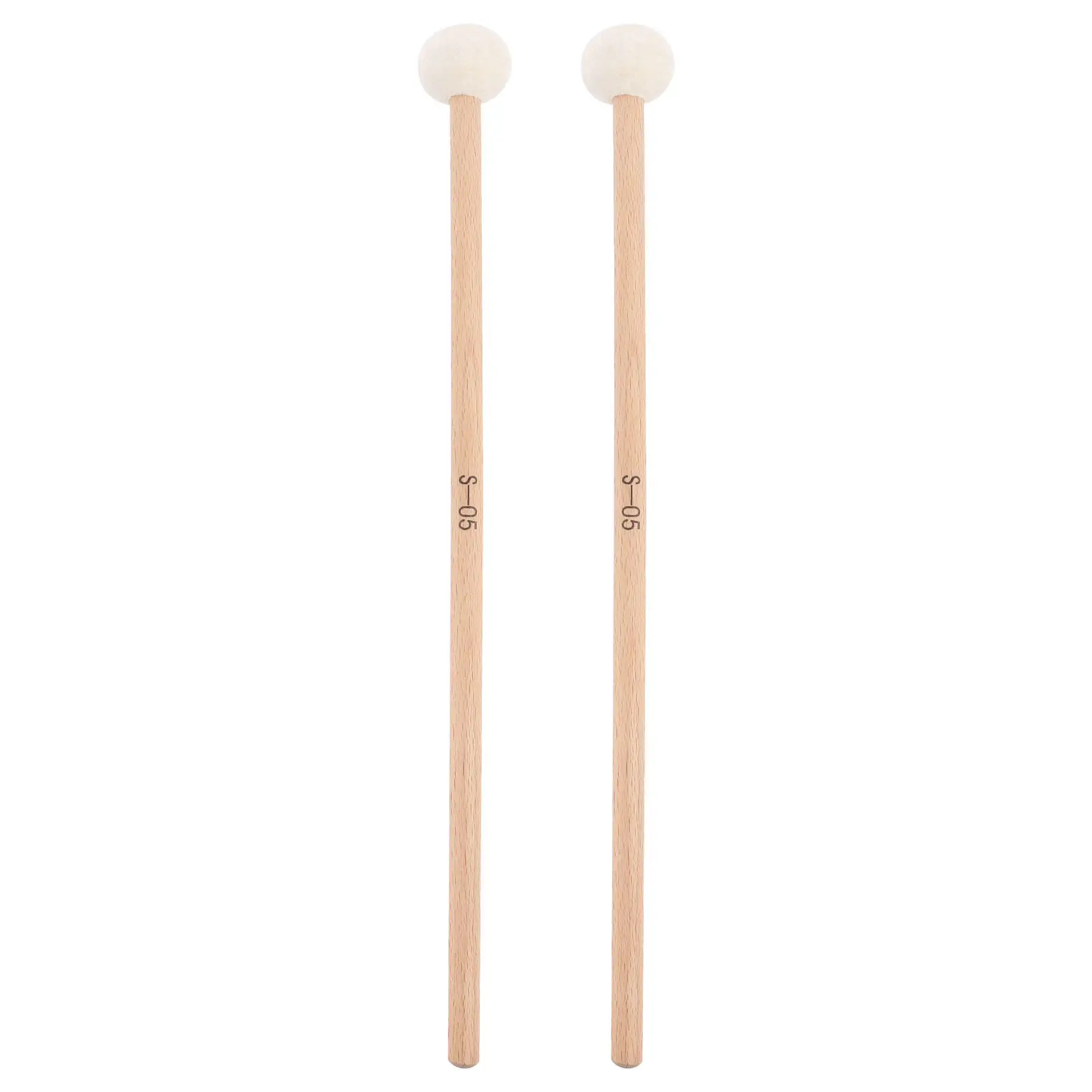 

2Pcs Professional Timpani Mallets Felt Head Wooden Handle Eco Friendly Gentle Tone Percussion Instrument Accessories Timpani