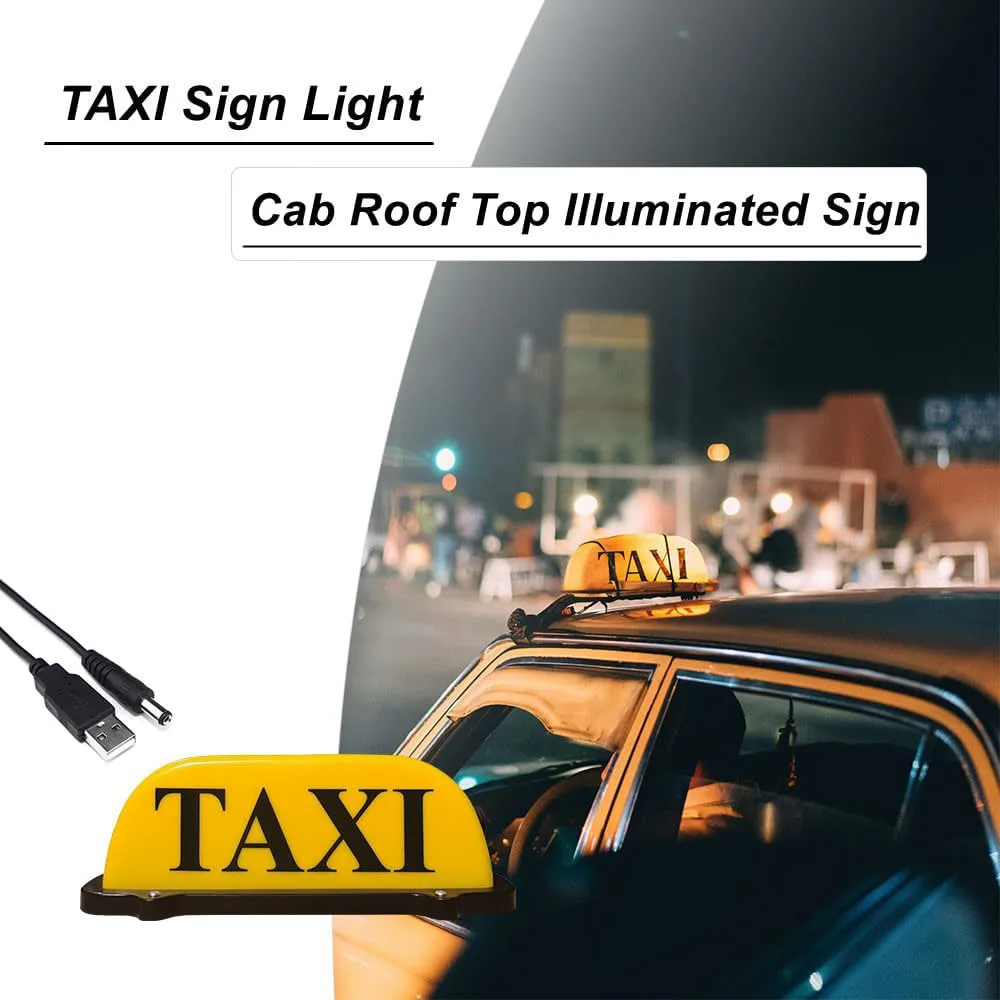 ضوء علامة TAXI، علامة مضيئة لسطح سقف كابينة TAXI، إضاءة تاكسي مختومة مقاومة للماء مع قاعدة مغناطيسية، علامة تاكسي ذات غلاف أصفر #3