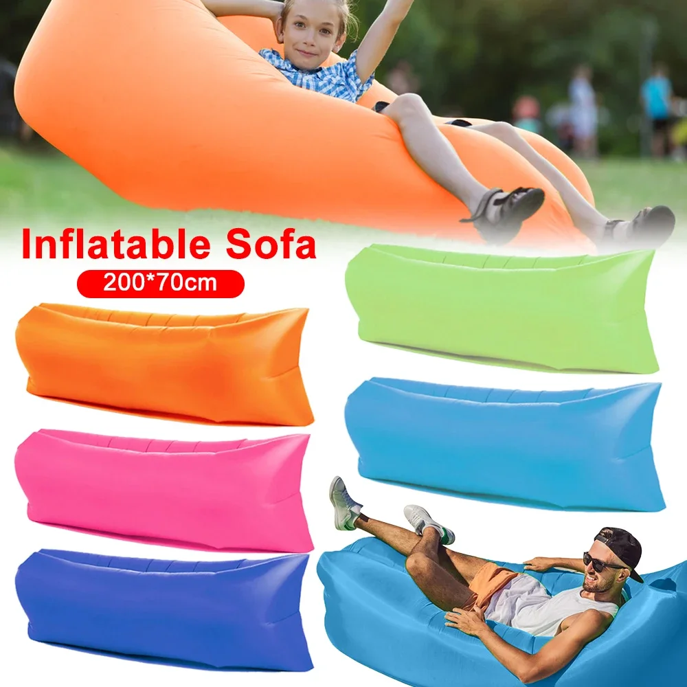 Outdoor Infaltable Air Sofa Portable Lazy Sofa Bed Camping Sofa Mattress Music Festival Concert Recliner Sleeping Bag 240x70cm