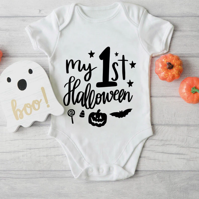 

Funny Pumpkin Bat Newborn Bodysuit My 1st Halloween Cartoon Baby Romper Boy Girl Clothes Trick or Treat Cotton Infant Onesie