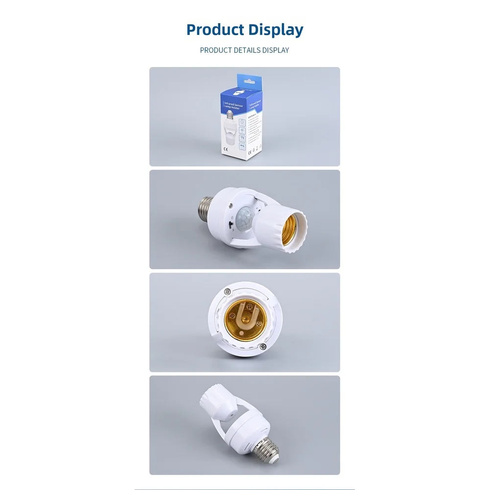Infrared Motion Sensor Bulb Holder Infrared Sensor Bulb Holder White E27 Motion Sensor Intelligent Light Control