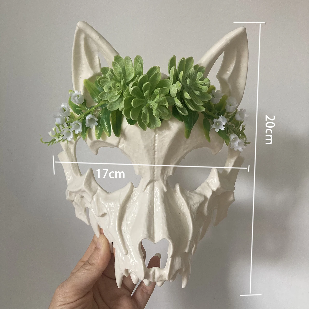 森のハーフマスク、オオカミの頭蓋骨マスク、苔と松ぼっくり付き、黒のフルフェイス獣の頭蓋骨、ハロウィンマスク、ドルイド魔女用小道具