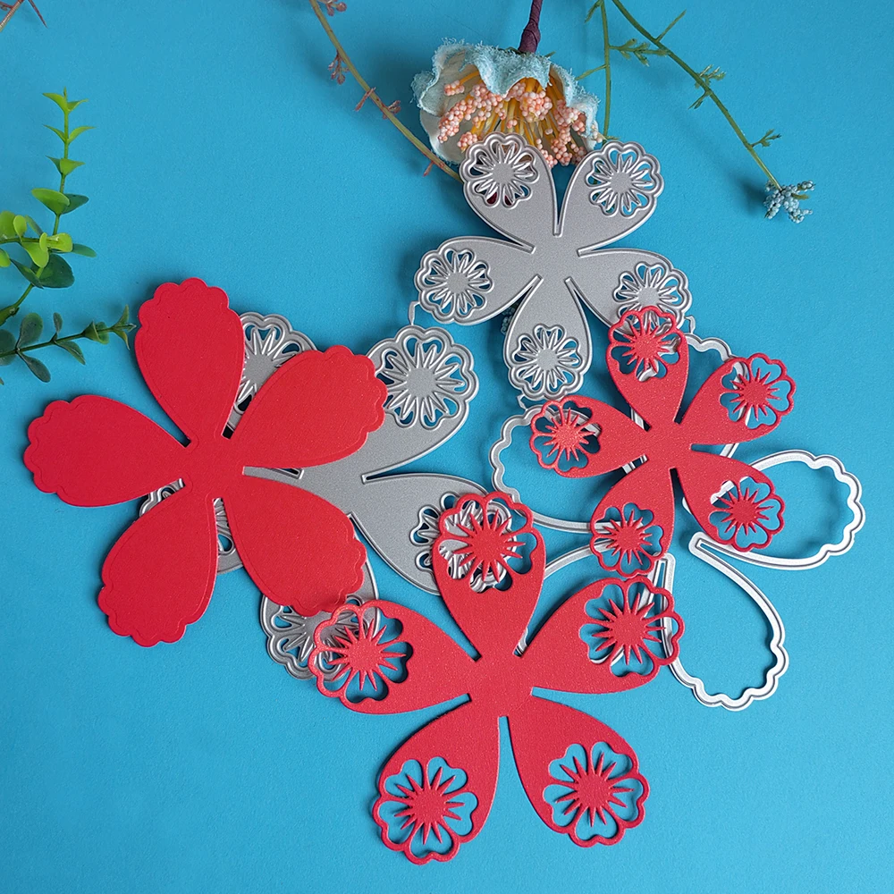 

Delicate large openwork flowers cutting dies for English letters, scrapbooks, reliefs, craft stamps, photo album puzzl