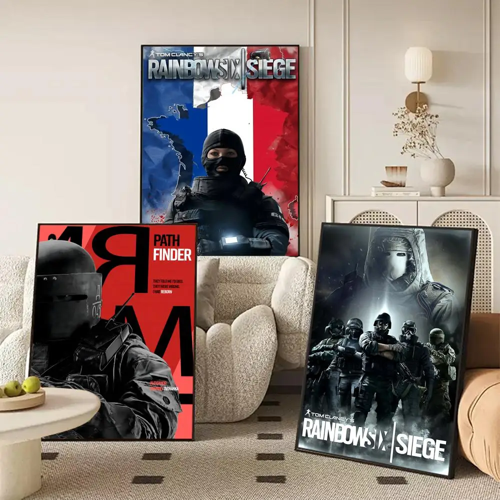 أنيمي R_ قوس قزح S_Six اللوحة الخط الكتان قماش المشارك جدار يطبع لغرفة المعيشة غرفة نوم مكتب ديكور المنزل #3