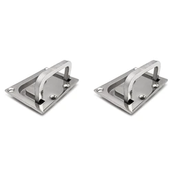 2X Stainless Steel 316 Flush Lift Ring Hatch Pull Handle Locker Cabinet Boat Marine Hardware