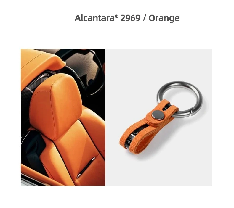 Make of Alcantara Car Key Chain Case Carbon Fiber For Audi A4 B8 A5 A3 8Y A6 A7 Q3 Q5 Q7 TT TTRS Decor Keychain Ring Accessories