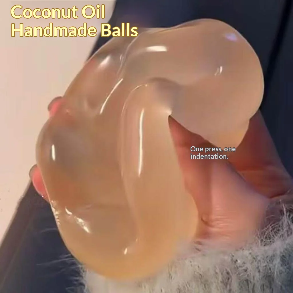 1-10 Stück Quetschbare Stressbälle in Babyblau mit Kokosnussöl, Handgefertigtes Stressabbau-Spielzeug zur Druckentlastung für Erwachsene bei Angstzuständen – Detail 1