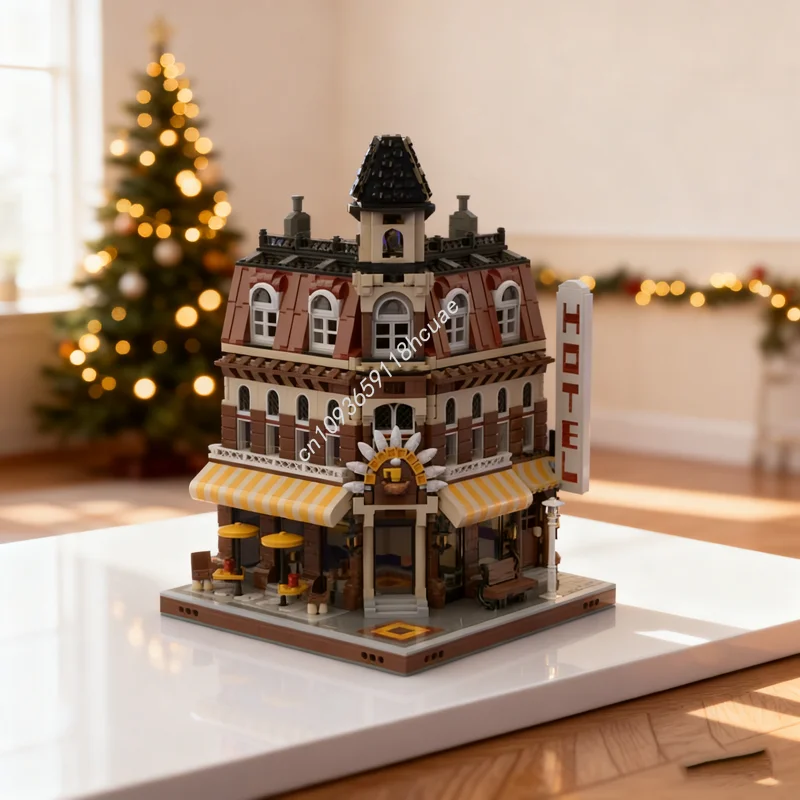 

2318 шт. MOC угол кафе, модифицированная модульная модель, строительные блоки, рождественский подарок, конструкция, сборка, сделай сам, детские игрушки на день рождения