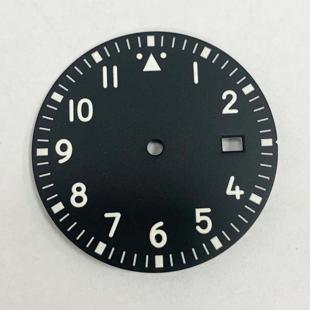 33.5mm Watch Dial Green Luminous Watch Replacement Accessories Watches Faces for NH35/NH36/7S/4R Movement