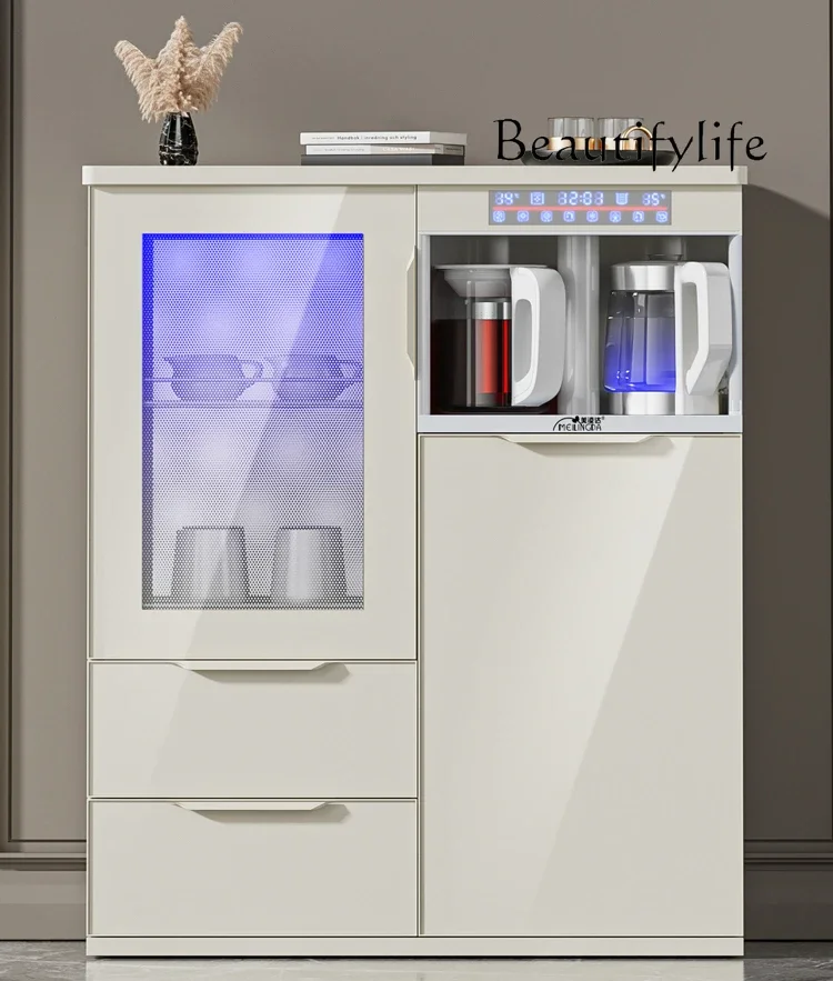 

Automatic remote control intelligent solid wood tea bar machine tea cabinet milk bottle disinfection cabinet ice heating