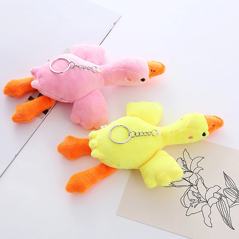 20CM Cartoon Goose Plush Keychain Goose Pendant Plush Toys For Women Girls Boys Toy Doll Bag Accessories Car Keyring Gifts