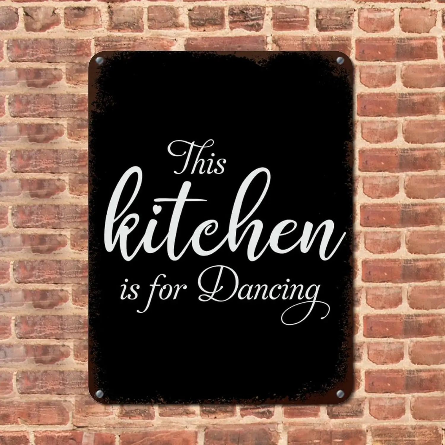 This Kitchen Is for Dancing Metal Sign Wall Metal Signs Funny Positive Quotes Tin Art Sign Decor For Home Gate Garden