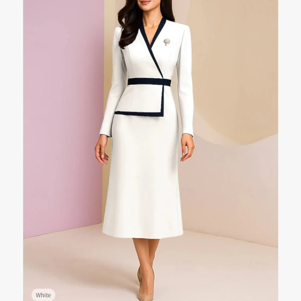 

Customized New In Elegant Midi Mother of the Bride Dresses V-Neck Tea-Length Mermaid Wedding Guest Party Groom Dress 2026