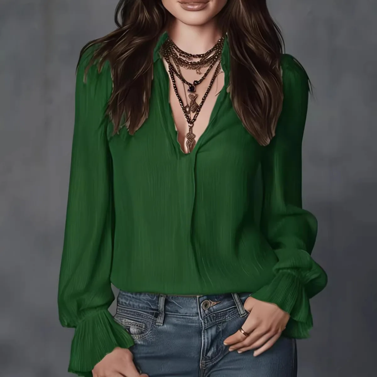 

2026 New Spring Elegant Solid Shirt Women Long Sleeve Turn-down Collar Blouse Office Lady Minimalist White