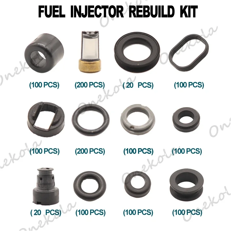 1240pieces Fuel Injector Service Repair Kit Filters Orings Seals Grommets for Toyota cars 12 kinds Compliant with 90% of the car