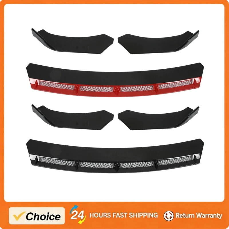 3pcs Car Front Bumper Lip Spoiler Wing Universal For Automobile Car Front Bumper Lip Body Kit Car Modification Car Accessories