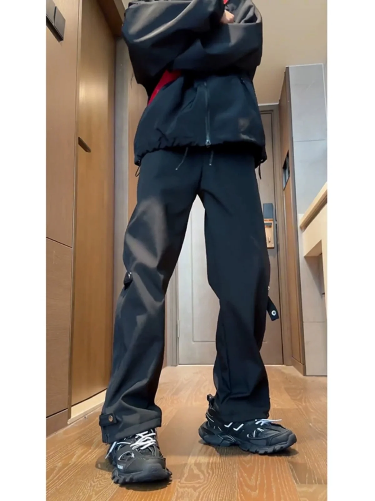 

American Sle Hard ell Fce Lined Men's Winter Workwear Trousers Slimming Leg Lengthening Hiking Mountain Climbing Pants