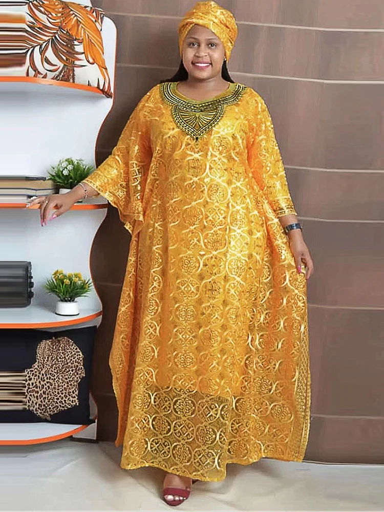 African Traditional Lace Dresses For Women Plus Size Maxi Robe Dubai Abaya Wedding Party Prom Evening Gown Dashiki Ankara Outfit