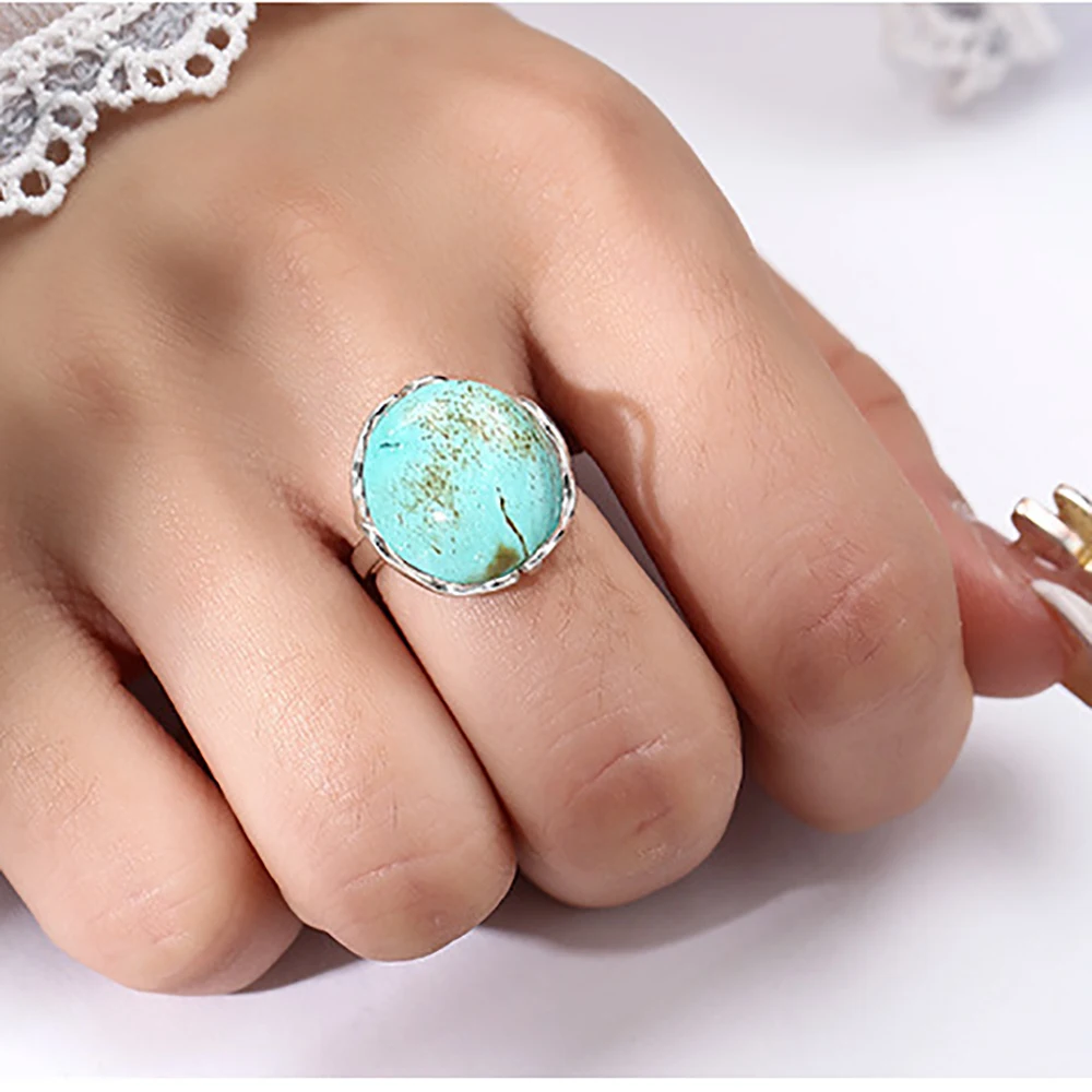 925 Sterling Silver Adjustable Ring Base for 14x15mm Irregular Gemstone Ring Blank Setting  DIY Jewelry Making for Women