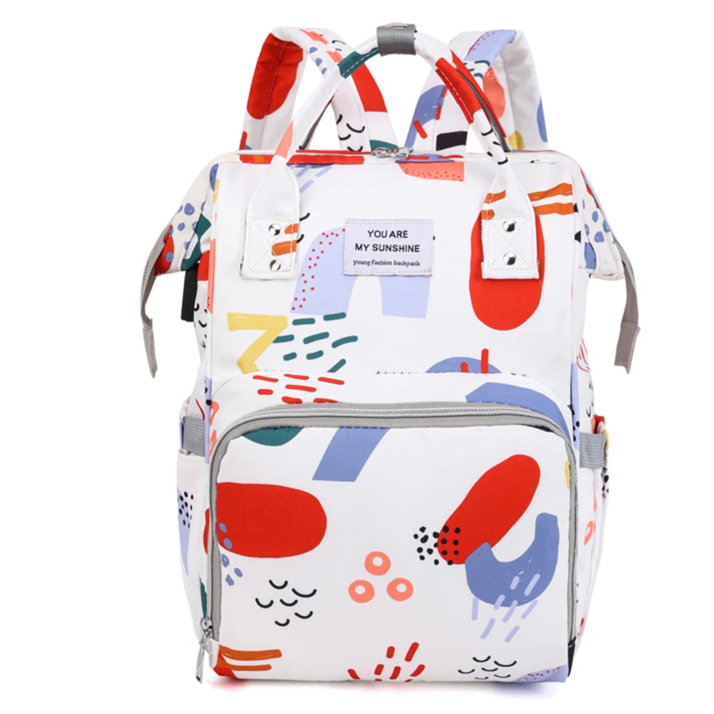 2024 New Fashion Large Capacity Thermal Insulation Baby Backpack For Travel Multifunctional Printing Mother Maternity Diaper Bag