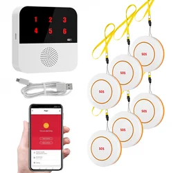 Tuya-buscapersonas inalámbrico con botón WIFI para cuidadores, alarma SOS para personas mayores, alarma de emergencia para pacientes mayores en casa