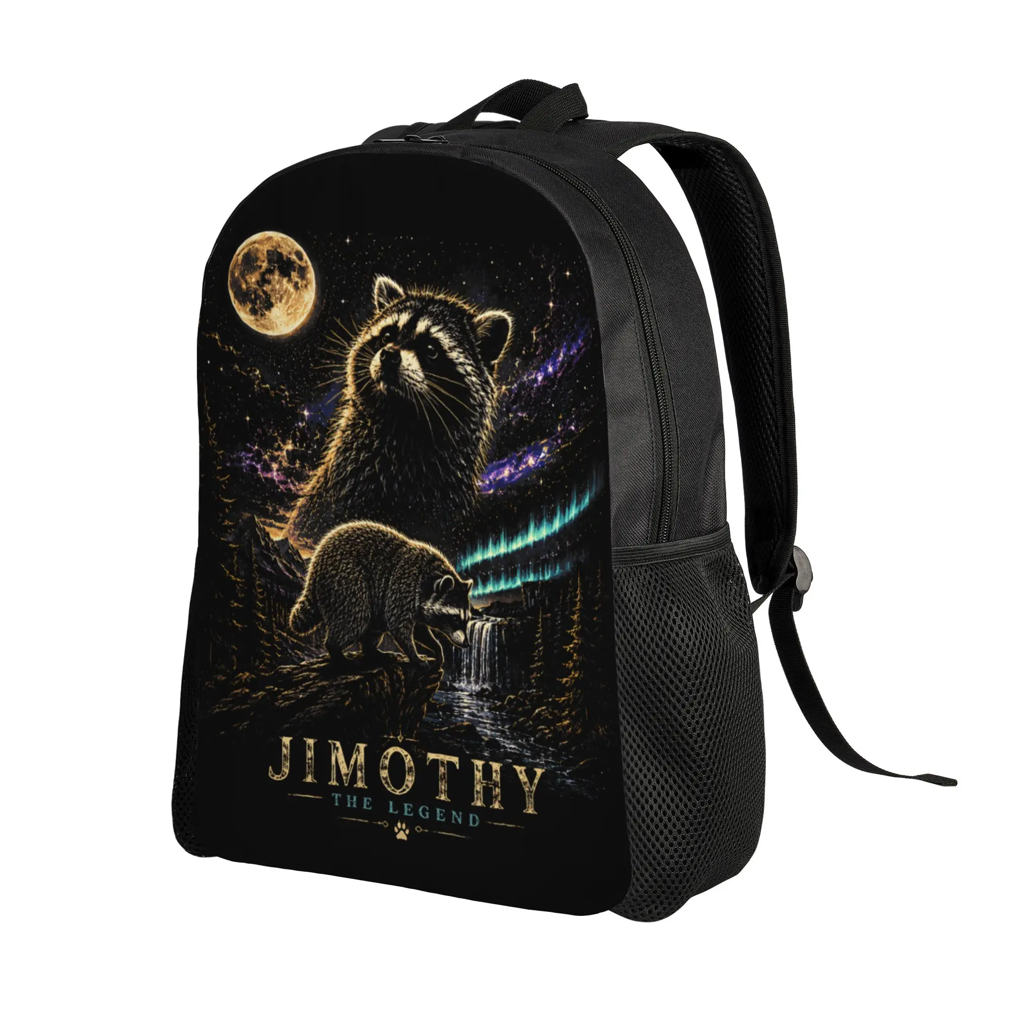 Jimothy Raccoon Seattle Feral Legend Retro Jimothy Moon Backpack  Travel Backpacks Unisex Soft High School Bags Leisure Rucksack